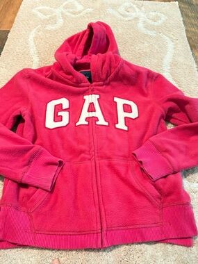 GAP Girls Bright Pink Fleece Zip-Up Hoodie